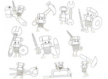 Stickserie - Ritter Schraube Doodle